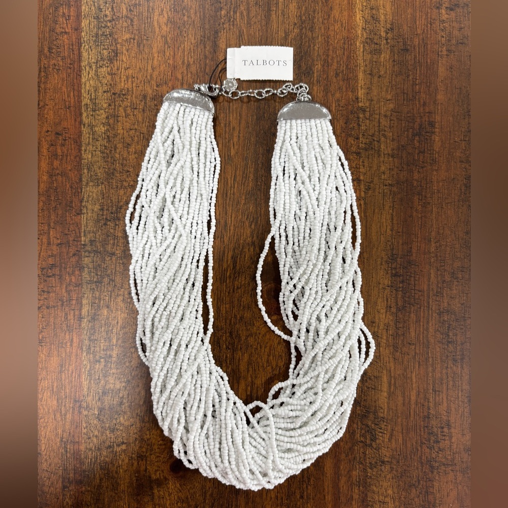 Talbots White Beaded Necklace